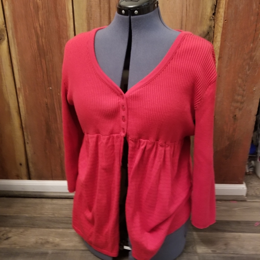 Red Sweater Fall Cardigan Plus Size